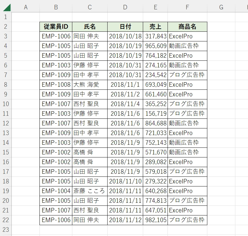 表サンプル画像